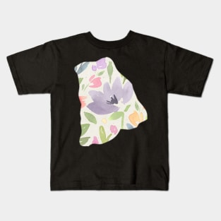 Rhode Island Silhouette Florals Kids T-Shirt